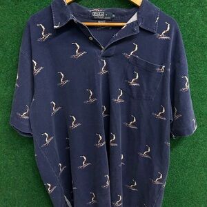 Ralph Lauren Blue Surf Pattern Polo Shirt